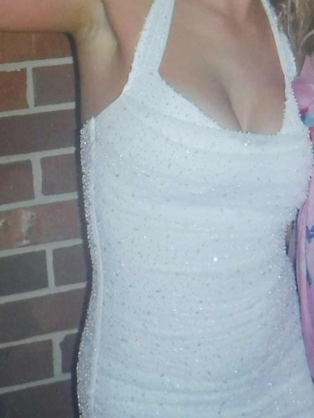 White Rhinestone Homecoming Dress